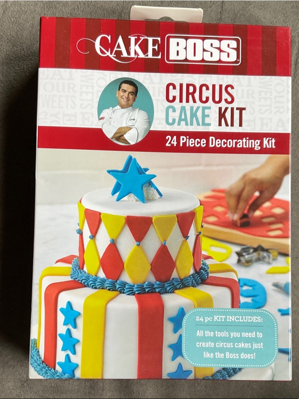 Circus Cake Kit - Blue/Red/Yellow Decorating Set- Cake Boss 24 piece